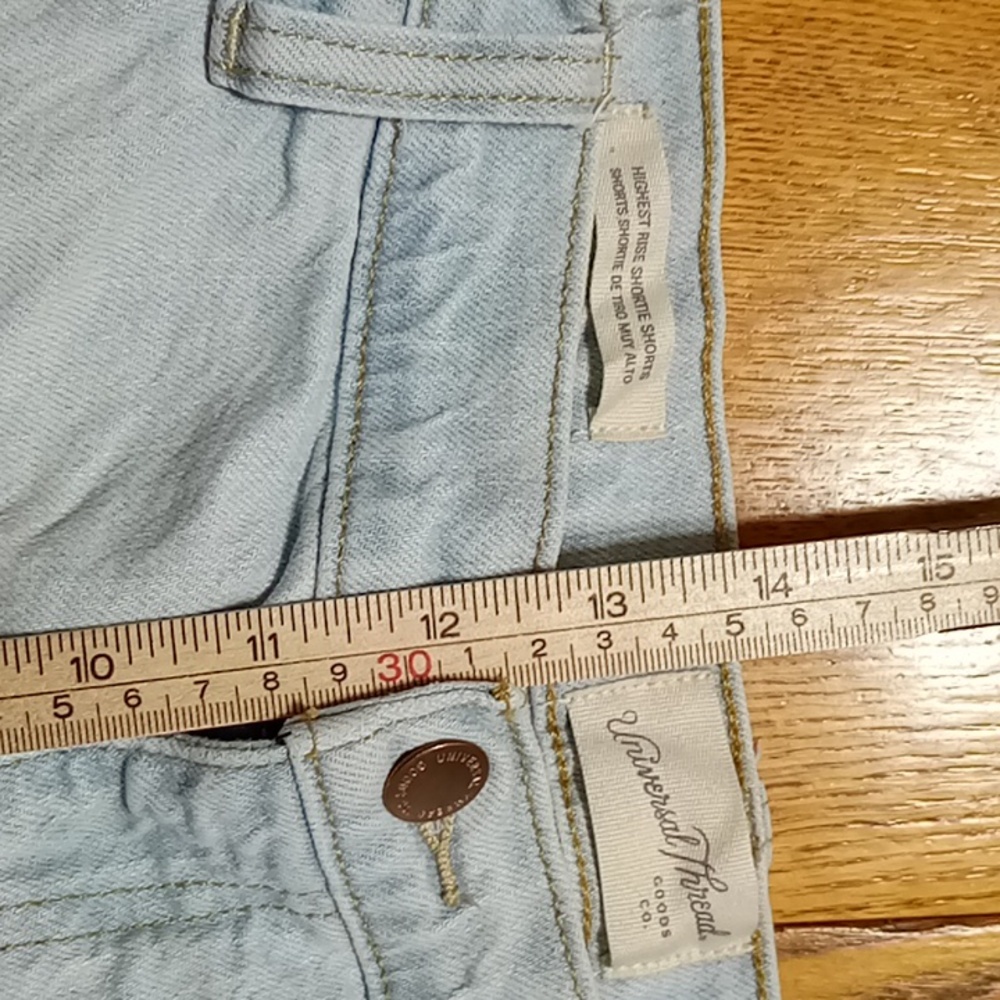 UNIVERSAL THREAD Jeans Shorts Womens 16 R BLUE Preowned HIGHEST RISE Denim Used - Picture 5 of 9